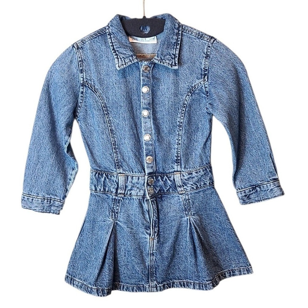 Zara Kids Denim Dress Skater Fit and Flare Fall Size 6
